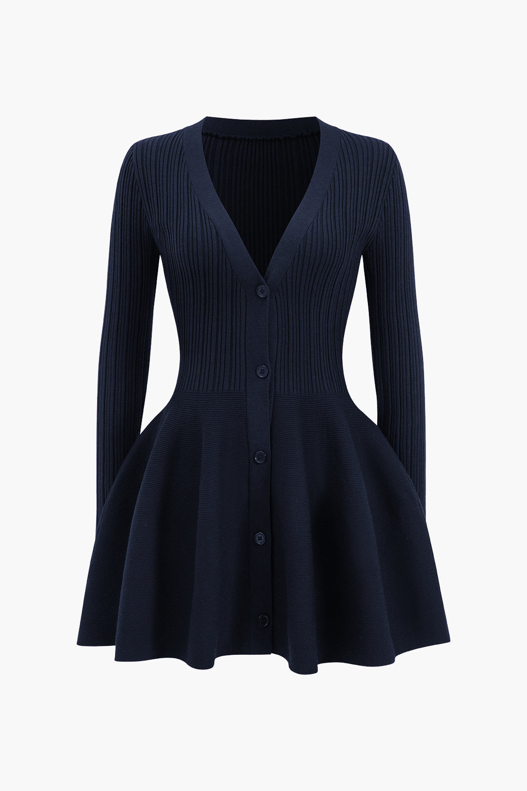 Stijlvolle V-hals jurk met puff zoom – Olivia