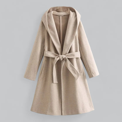Casual trenchcoat met capuchon en ceintuur voor dames – Marit