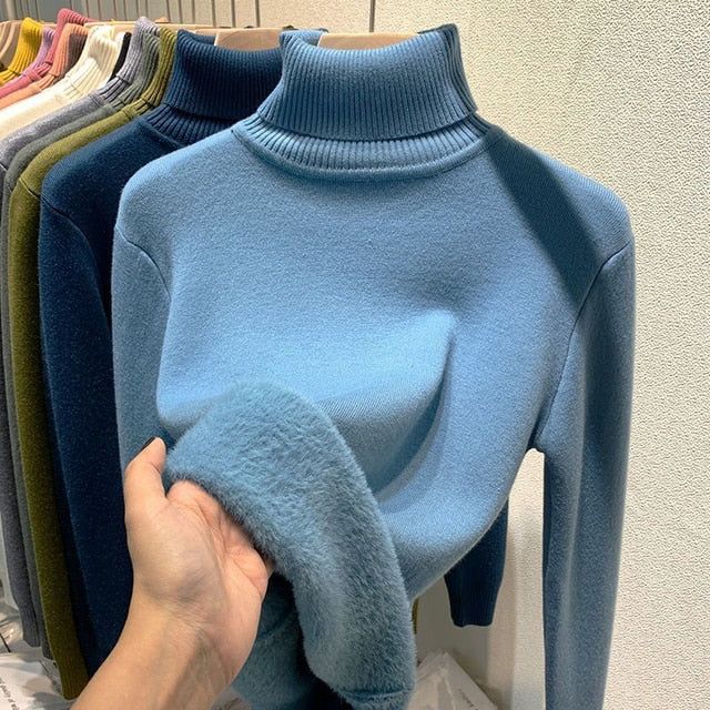 Luxe fluweel gevoerde coltrui voor winter – Camille