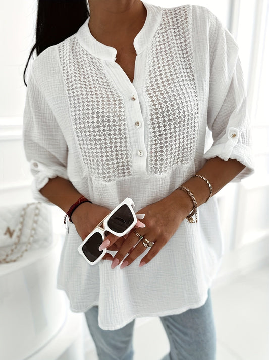 Linnen dames shirt ademend zomer knoopsluiting – Alviora