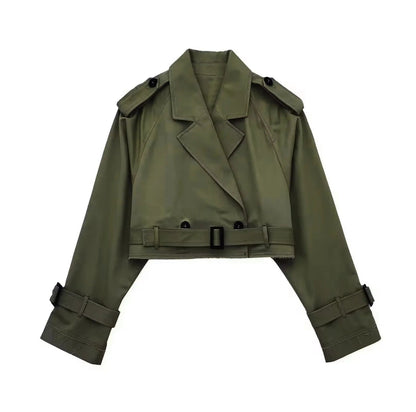 Korte trenchcoat voor dames in lichtgewicht stof – Eliza