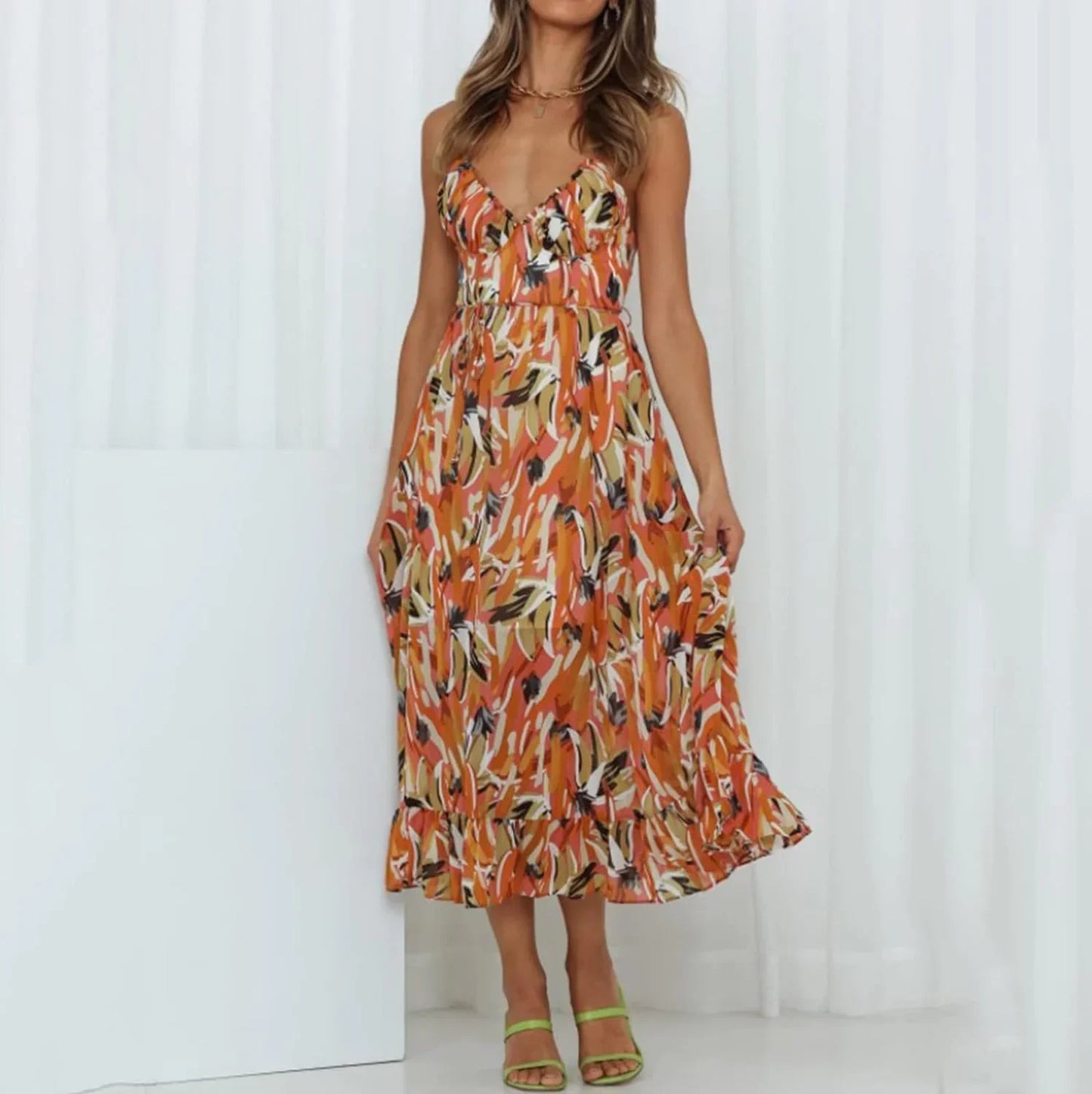 Kleurrijke zomerjurk voor dames in speelse stijl – Thalya