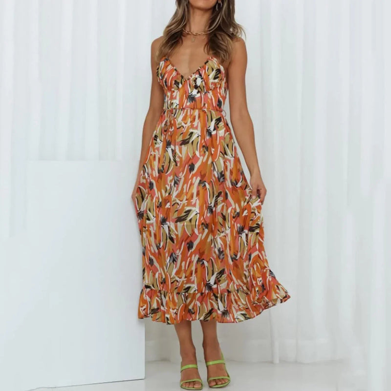 Kleurrijke zomerjurk voor dames in speelse stijl – Thalya