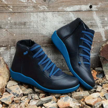 Orthopedische leren schoenen met steunzool en rits – Sophie