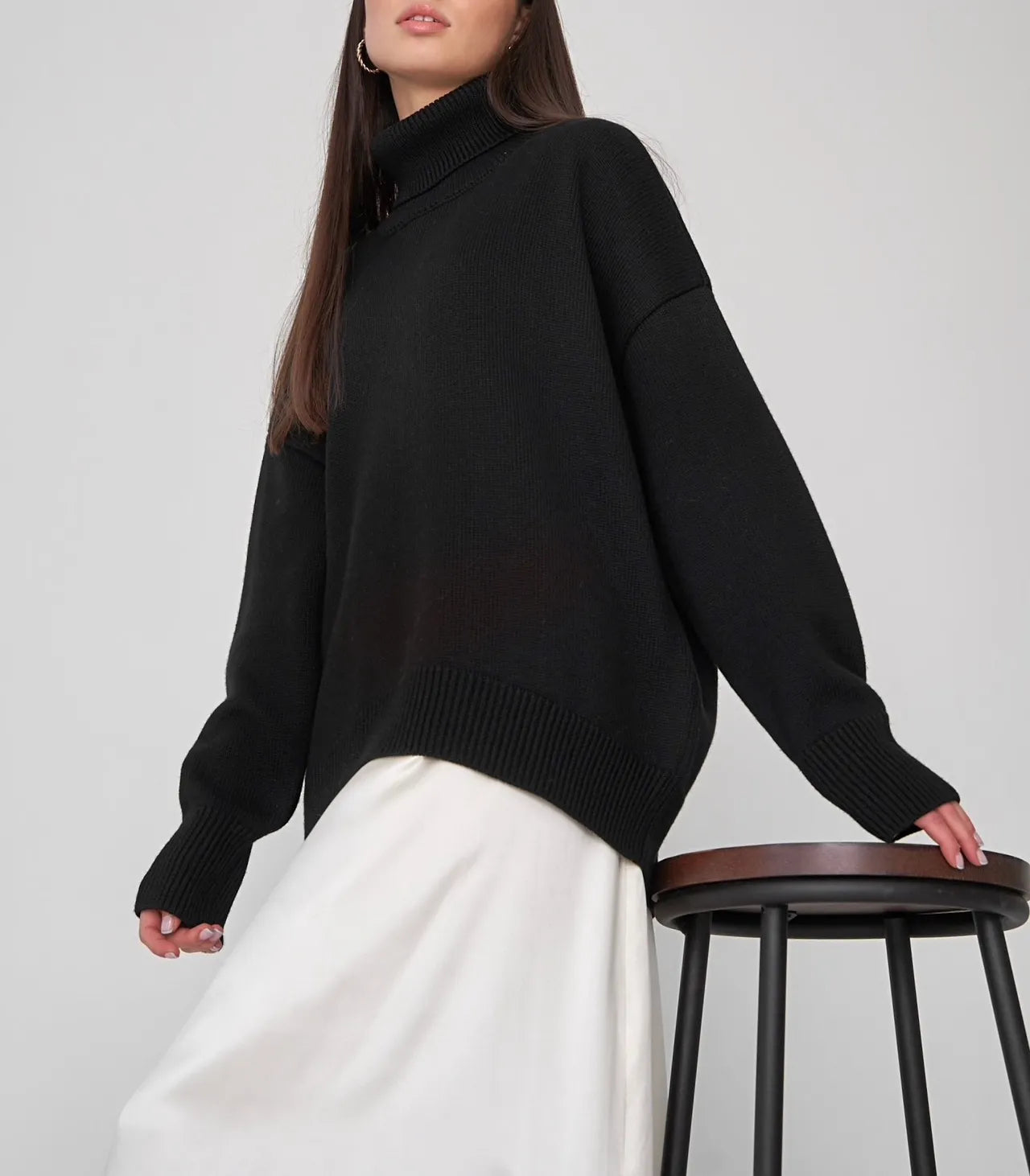 Warme wol coltrui met elegante pasvorm – Mila