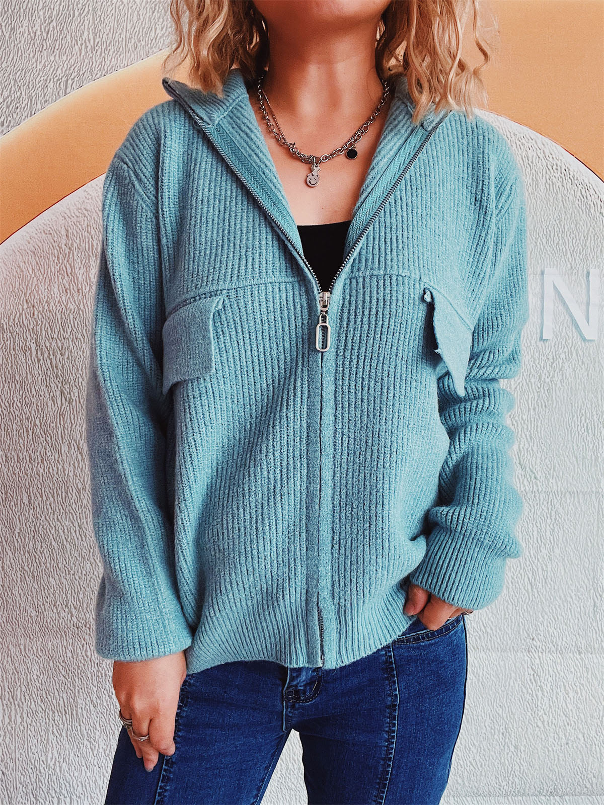 Comfortabele dames cardigan met rits – Julia