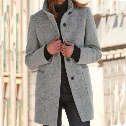 Slim-Fit Winterjas Met Lange Mouwen En Knoopsluiting - Lisa