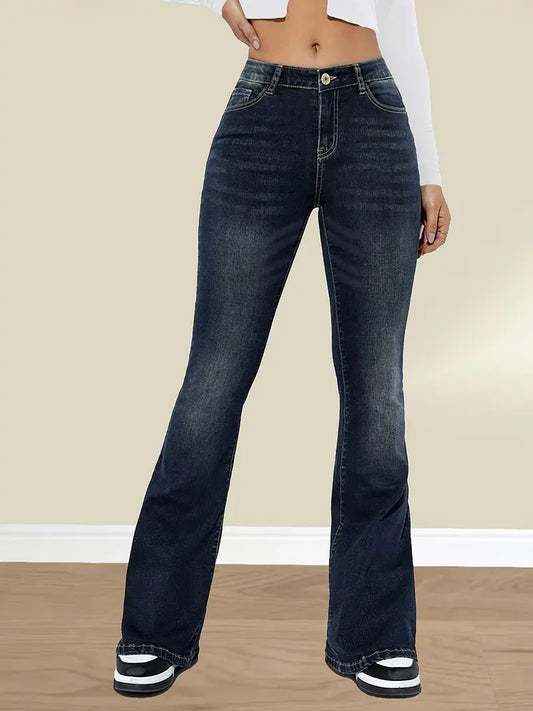 Casual slim-fit flare jeans voor dames – Nancy