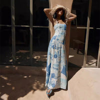 Sexy Blauw Lange Jurk Met Kant - Sophie