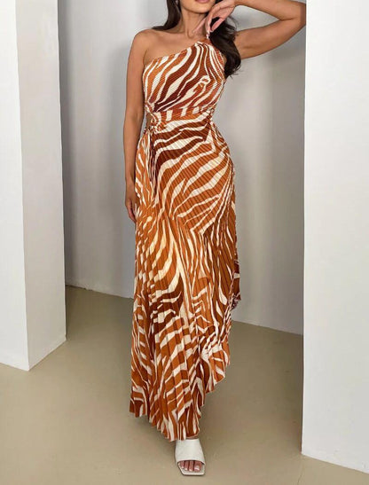 One-shoulder jurk met cut-out en ribstof – Liora