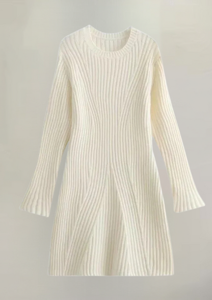 Gebreide mini jurk met uitlopende mouwen dames – Mila