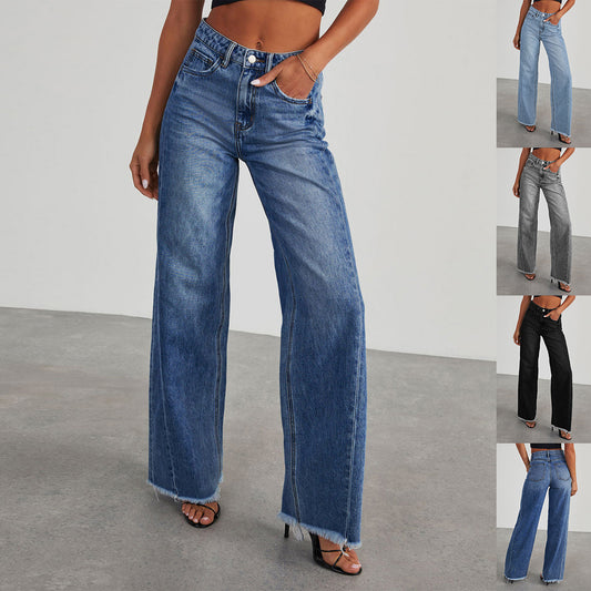 Trendy Rechte Jeans Met Wijde Pijpen – Eva