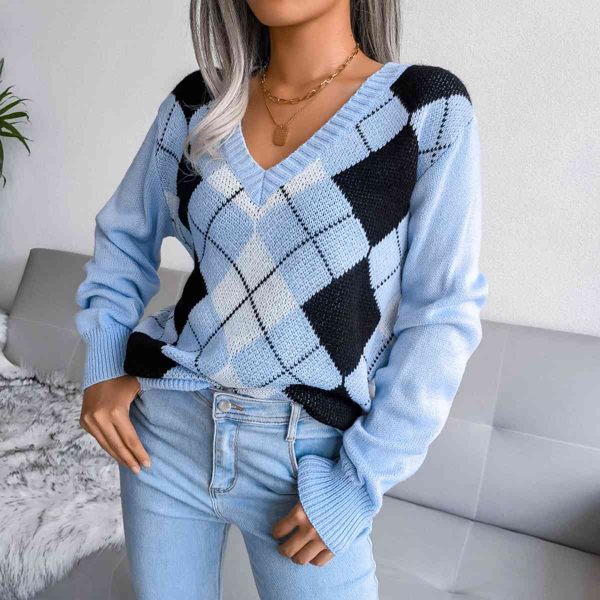 Stijlvolle V-hals sweater – Olivia