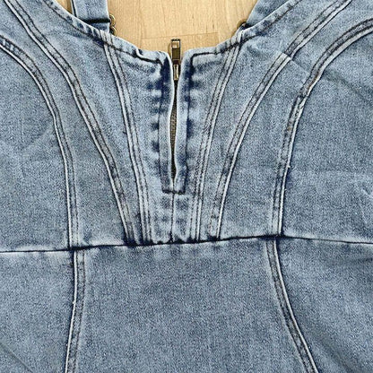 Denim stretch mini jurk casual en vrouwelijk – Brielle