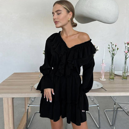 Elegante Korte Jurk Met Flare Mouwen - Anne