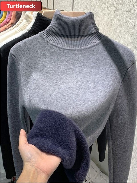 Luxe fluweel gevoerde coltrui voor winter – Camille