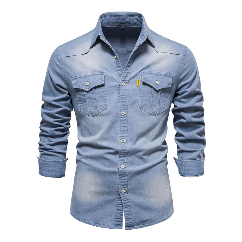 Slim Fit Denim Overhemd Heren Vintage - Lars