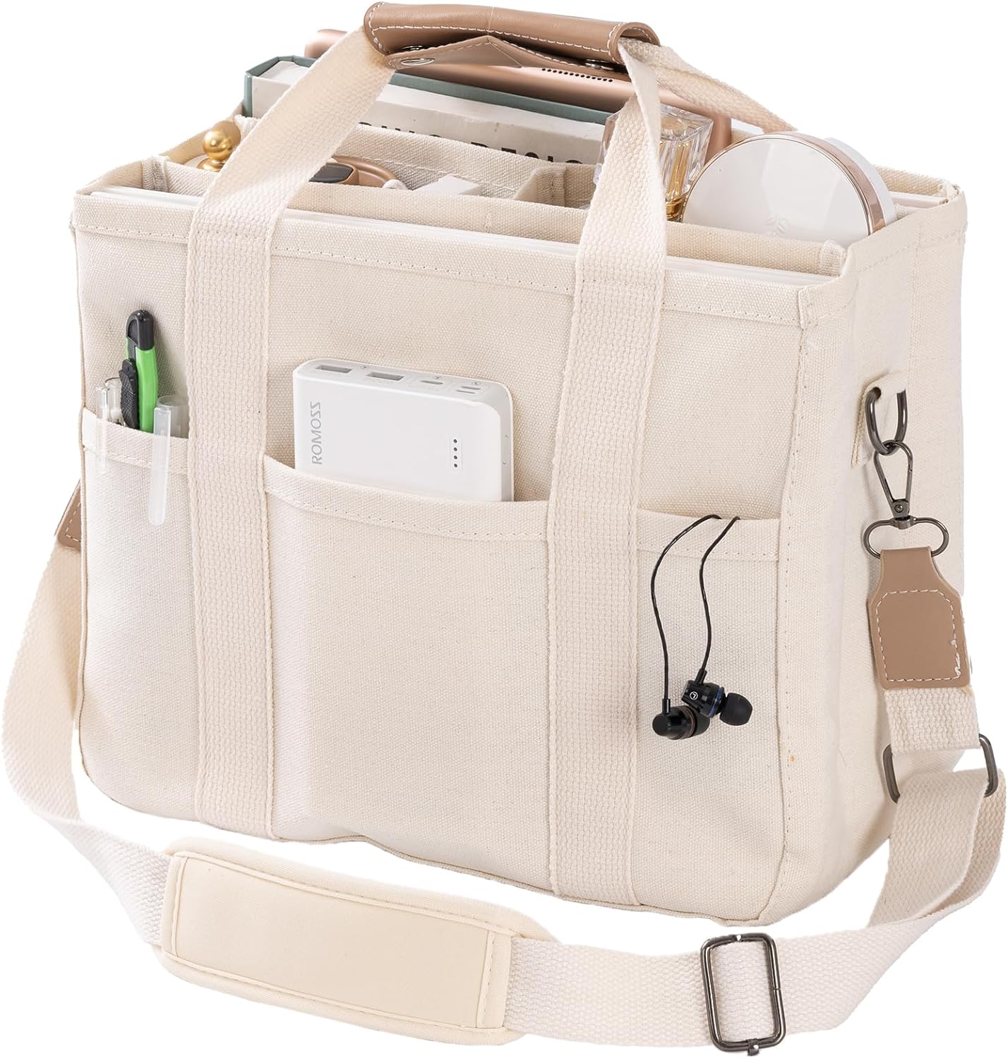 Canvas shopper tas voor dames met ruimte – Solari