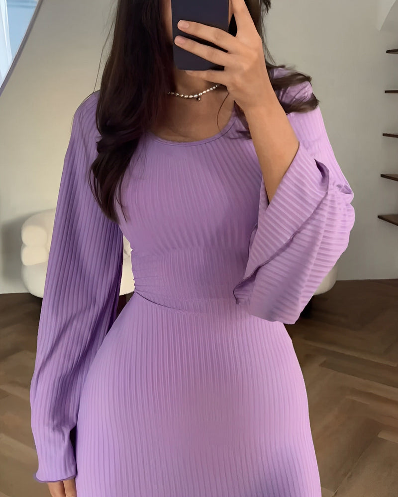 Zwierige maxi-jurk met elegante mouwen – Elise