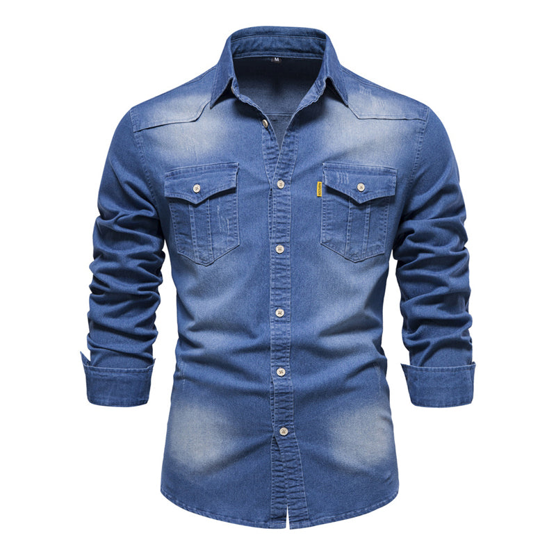 Slim Fit Denim Overhemd Heren Vintage - Lars