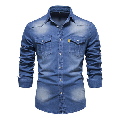 Slim Fit Denim Overhemd Heren Vintage - Lars