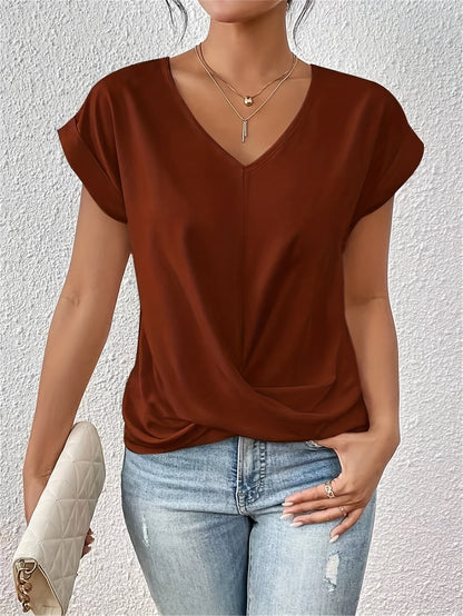 Sweetheart Hals T-shirt Zomer Casual Look – Liora