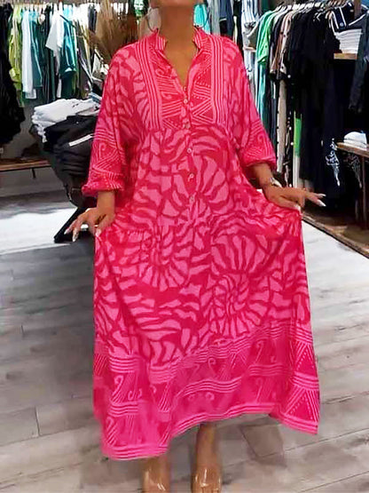 Zomerse V-Hals Jurk met Print en Comfort – Julie