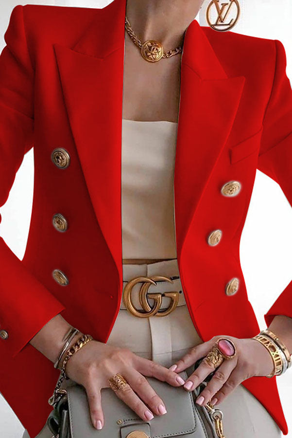 Dubbelrij blazer met gouden knopen – Wanya