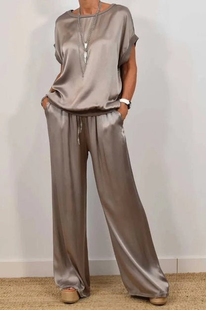Dames set blouse en broek luchtig elegant chic – Renavelle
