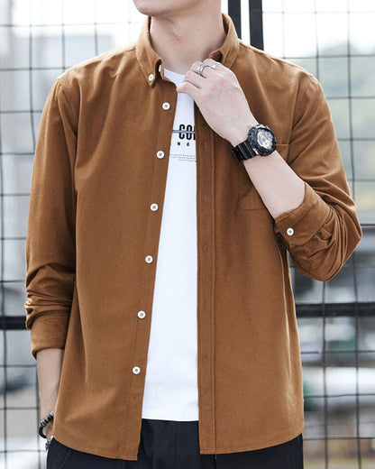 Heren Corduroy Overhemd Lange Mouwen Casual Stijl - Mark