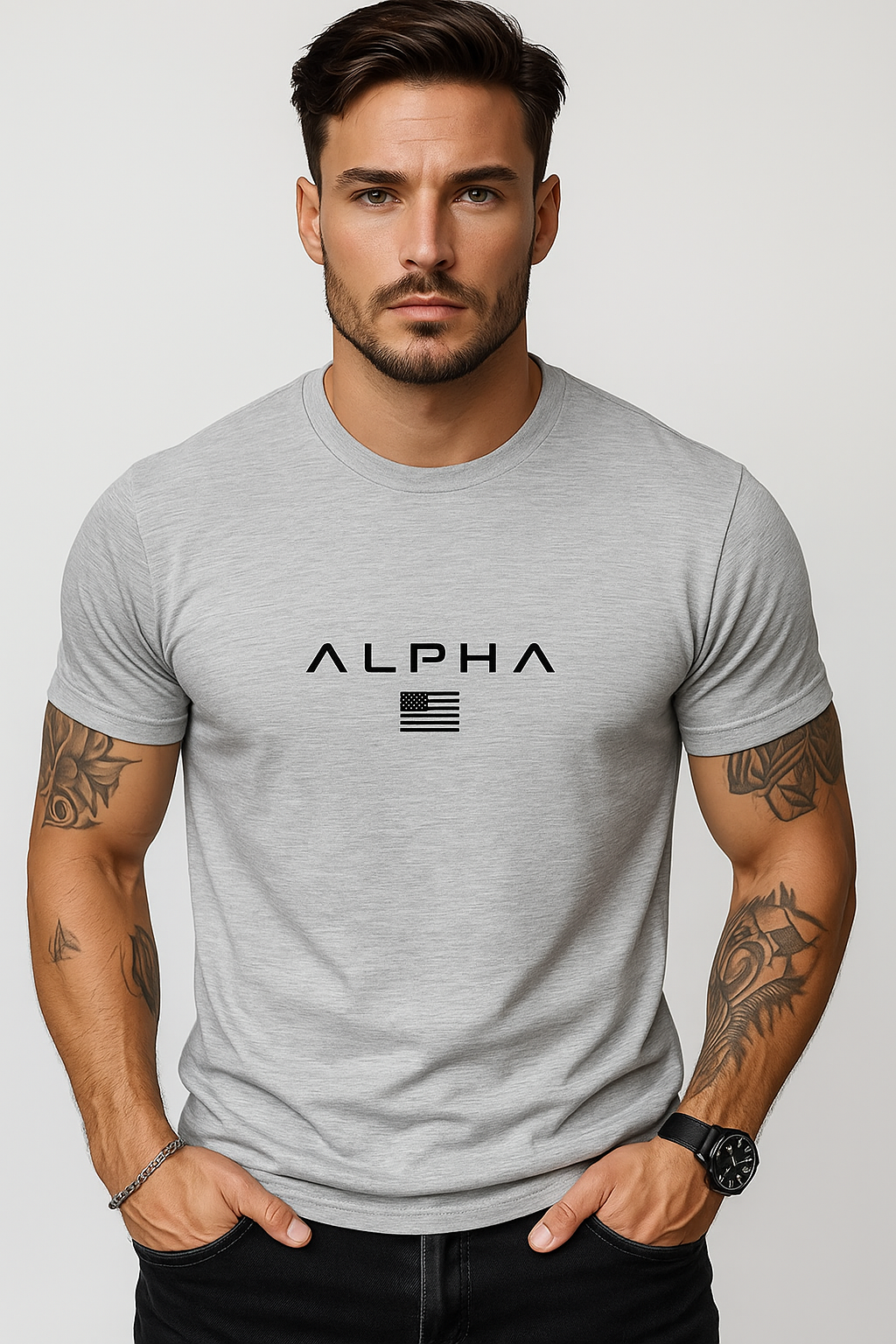 Casual katoenen T-shirt met ronde hals voor heren – Simon