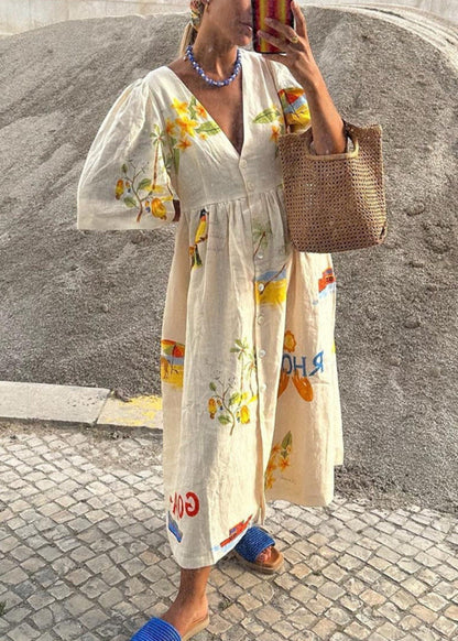 Mediterraanse zomerjurk voor dames in vloeiende stijl – Elira