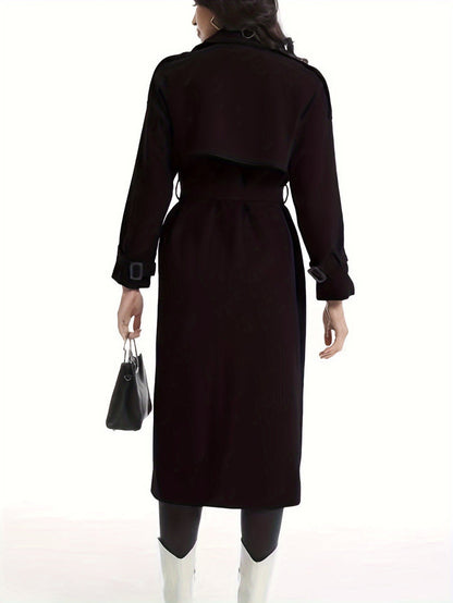Lange dubbelzijdige trenchcoat met riem – Mila