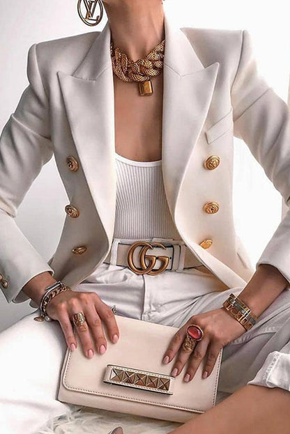 Dubbelrij blazer met gouden knopen – Wanya