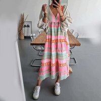 Boho maxi jurk met kleurrijk patroon en flair – Yasmine