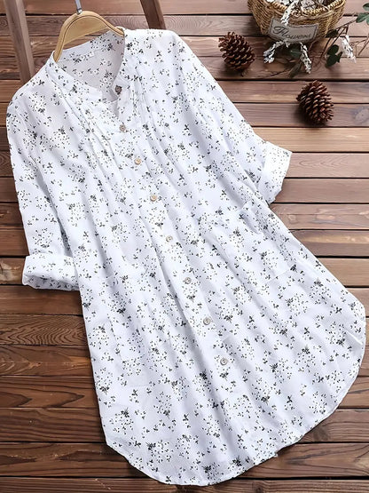 Bloemen Overhemd Dames Zomer Katoen Look – Arvella