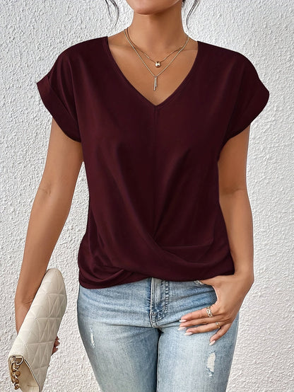 Sweetheart Hals T-shirt Zomer Casual Look – Liora