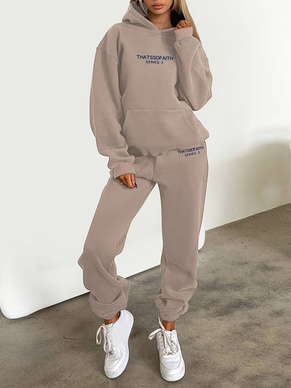 Comfortabele Polyester Joggingpak en Hoodie Set - Eline