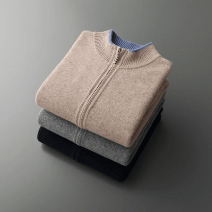 Luxe kasjmier vest met rits voor heren – Amari