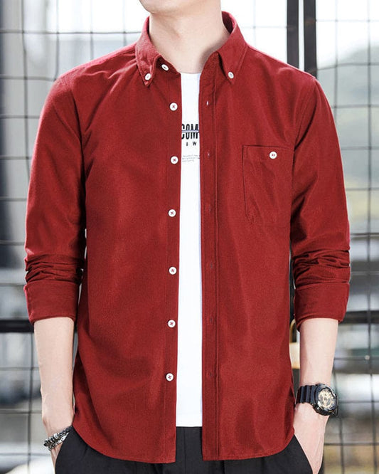 Heren Corduroy Overhemd Lange Mouwen Casual Stijl - Mark