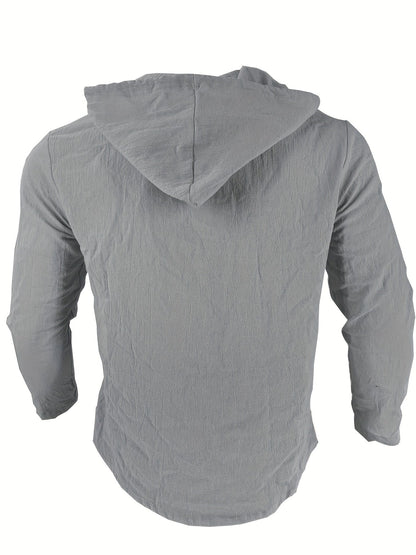 Heren Casual Hooded Shirt Katoen Linnen – Thomas