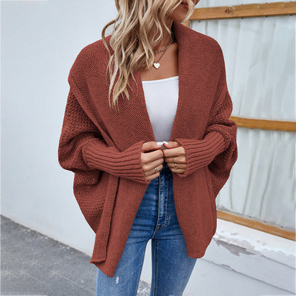 Knitted Cardigan Met Grote Kraag Voor Winter - Sara