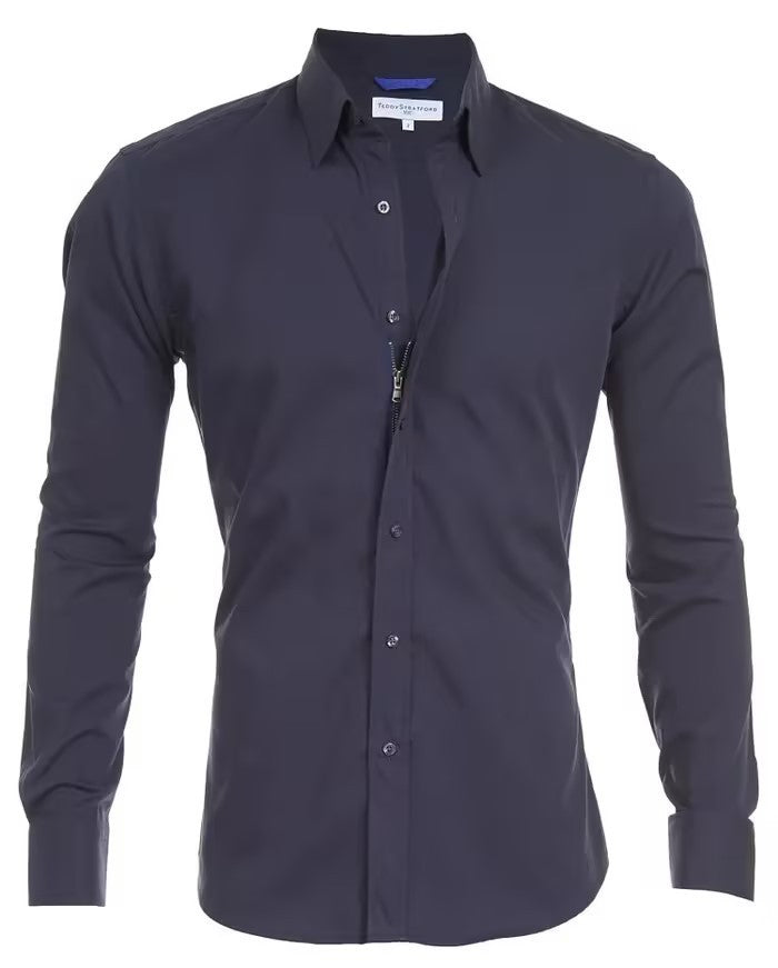 Stijlvolle Zipper Shirt Met Knoopjes Voor Heren - Bjorn