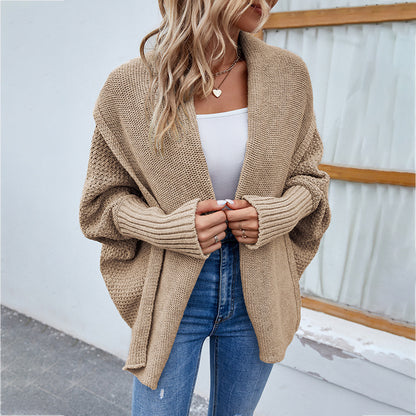 Knitted Cardigan Met Grote Kraag Voor Winter - Sara