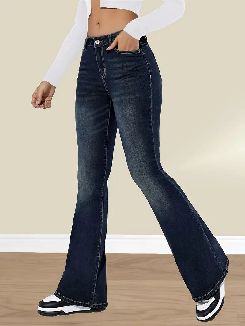 Casual slim-fit flare jeans voor dames – Nancy