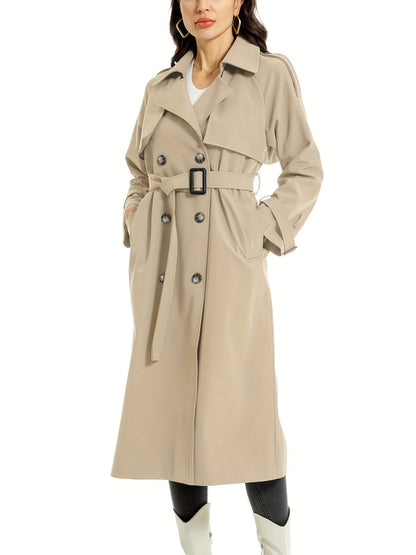 Lange dubbelzijdige trenchcoat met riem – Mila