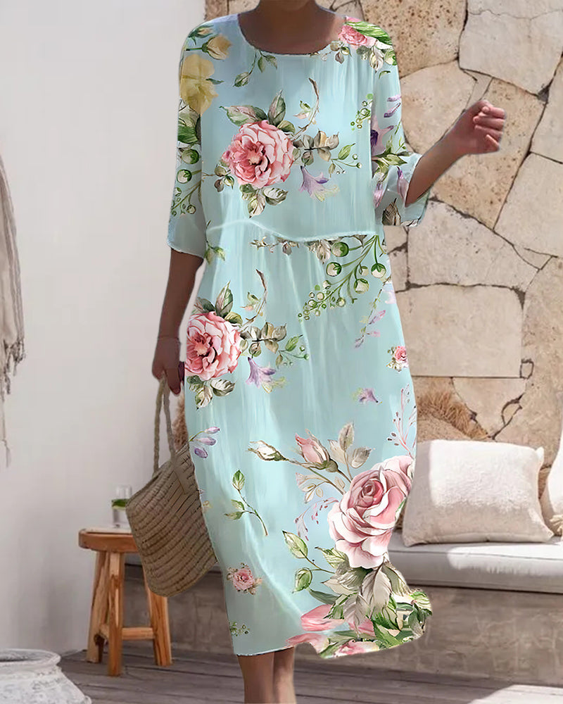 Dames Bloemenjurk Elegant Comfort Ademend Zomer – Amalia