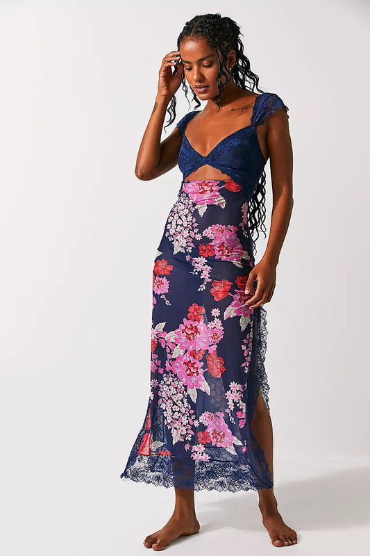 Zomerjurk Kant Midi Elegant Statement Look – Lysanne