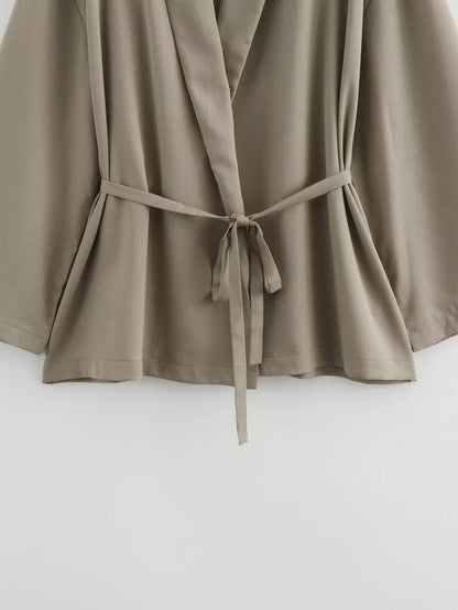 Linnen dames kimono set met chique pasvorm – Aloréa