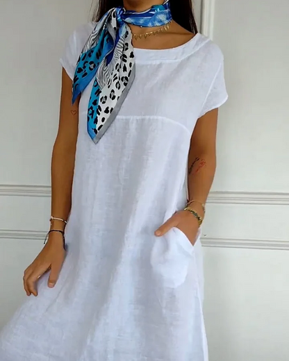 Casual dames jurk katoen A-lijn zomerlook – Serelina